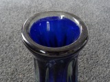 Ливанский стекольный завод - Ваза синего цвета, h 21,5 см