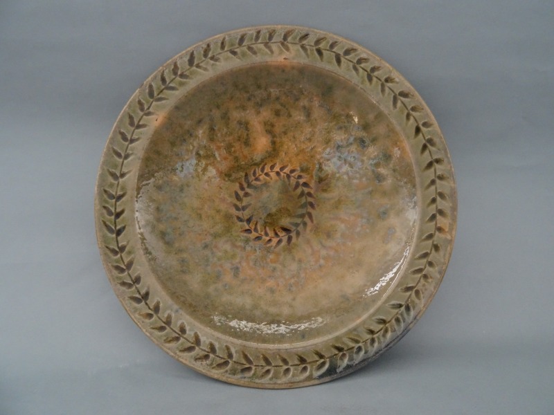 Plate 30ies, ceramics, initials G.P. d 26.5 cm