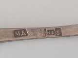 Серебряная ложка, Михаил Дмитриев, 84 проба, длина 19 см, 1854 год, вес 39,3 гр.