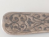 Серебряная ложка, Михаил Дмитриев, 84 проба, длина 19 см, 1854 год, вес 39,3 гр.