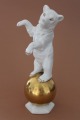 Bear on a golden ball, porcelain h 17cm