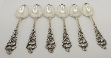 Silver spoons 6 pcs., N486, 66 gr.