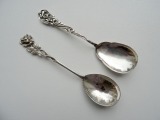 Silver spoons, fineness 830, 29 gr., Length 12.5 cm