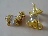 Swarovski figuriņas - Kaķis un suns h 3 cm; h 2.5 cm