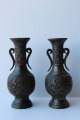 Bronze vases 2 pcs H 15 cm, with a defect