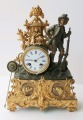 Mantel clock with hunter, gilt bronze