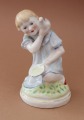 Polonska Art Ceramics Factory - Girl with a dove, porcelain h 12cm by Z. Mosijčuks