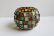 Stained glass candle holder h 9.5 cm W 12 cm
