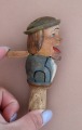 Wooden cork with mouth lifting mechanism H 11 cm