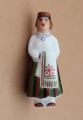 Kuznetsov M.S.K. - Brooch, country girl, porcelain, h 4.1 cm with a defect