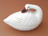 Kuznetsov - Butter dish Swan, porcelain h 11 cm; w 18 cm
