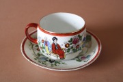 Kuznetsovs - Cup and saucer Oriental motif, porcelain