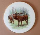 Kuznetsov - Porcelain plate with deer d 13 cm