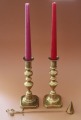 A pair of bronze candlesticks with a cooler h 22.5 cm