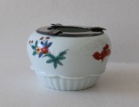Meissen - Porcelain ashtray with silver rim, 925 proof, H 9 cm