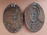 Dzejnieku portreti, metāls 2.gab. A. Čehovs un A. Gribojedovs, 23x16 cm