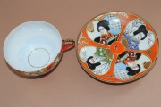 Kafijas pāris, Japāna, porcelāns, 1940-tie gadi, tases h 4.5 cm; d 9 cm