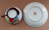 Kafijas pāris, Japāna, porcelāns, 1940-tie gadi, tases h 4.5 cm; d 9 cm