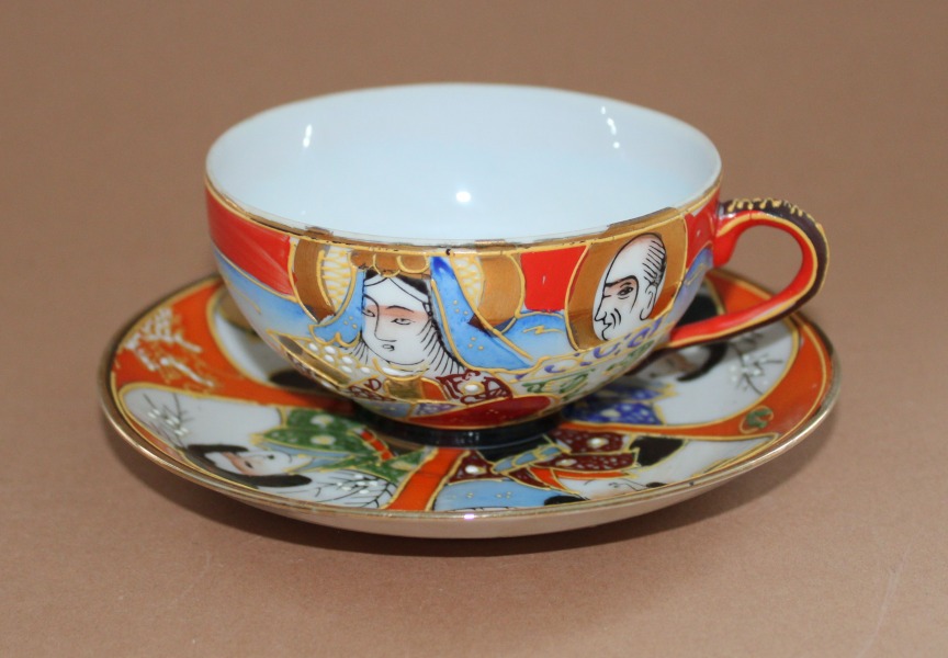 Kafijas pāris, Japāna, porcelāns, 1940-tie gadi, tases h 4.5 cm; d 9 cm