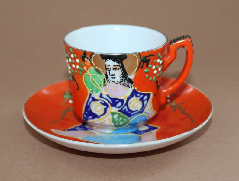 Kafijas pāris, Japāna, porcelāns, 1940-tie gadi, h 4.5 cm; d 5.5 cm