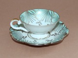 Kafijas pāris, Johans Zeltman 1940tie gadi, porcelāns, h 4 cm; d 7.5 cm; apakštases d 11.5 cm