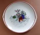Kuznetsov - Appetizer plate, oriental motif, porcelain 29x27.5 cm