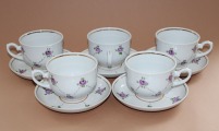 Minsk porcelain-faience factory - Coffee pairs 5.pcs., hand painting, porcelain, cups h 6.5cm; d 9 c