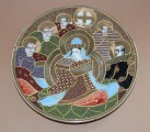 Тарелка, Япония, Сацума, фарфор, ручная роспись, эмаль, 1920-е годы, d 19 см.