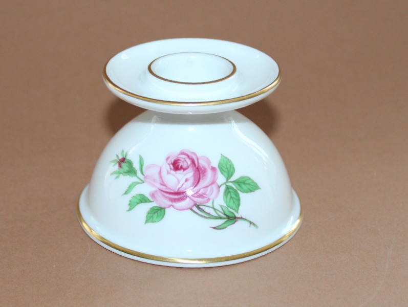 Fustenberg, Germany - Candlestick, porcelain, hand painting, 1940s, h 8 cm