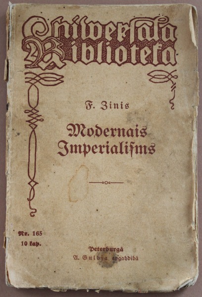 Современный империализм. F. Cinis. Izdeva: A. Gulbja apgādībā. Izdots: 1900
