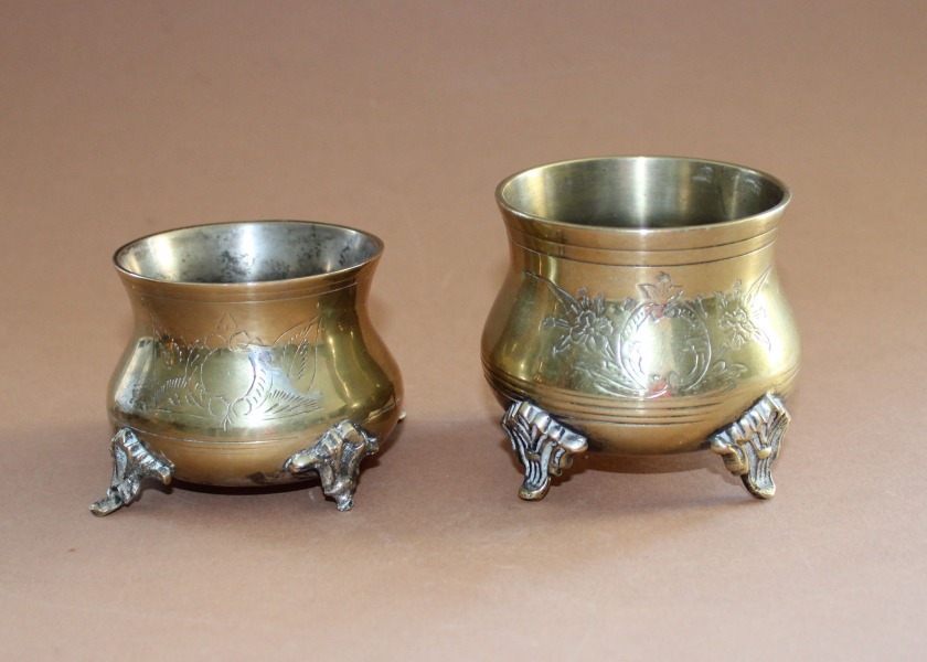 Dekoratīvas vāzes, bronza, E.P.N.S., h 7 cm; h 5.4 cm