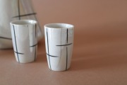 Liķiera komplekts karafe + 4 glāzītes, porcelāns h 21.5 cm