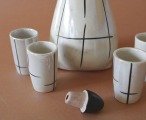 Liķiera komplekts karafe + 4 glāzītes, porcelāns h 21.5 cm