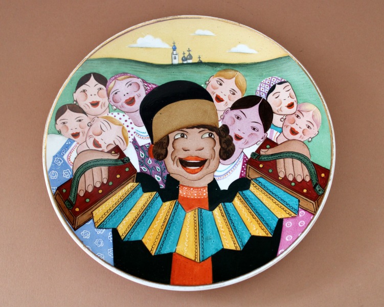 Porcelāna apgleznošanas darbnīca Baltars - Dekoratīvs sienas šķīvis 1927g., fajanss, d20.3cm; h2.7cm