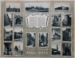 Riga 1954, architectural monuments, two-sided, 49.5x63.5 cm