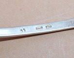 Sešas tējkarotes sudrabs prove 875; garums 14.5 cm; kopējais svars 160 g.