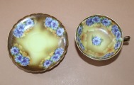Divnieks ar rudzupuķēm, porcelāns, tases h 4.2 cm; d 7.3 cm
