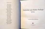 Jānis Kalnačs - Variācijas par Kārļa Padega tēmu. Apgāds &quot;Jāņa Sēta&quot;, Rīga, 1996