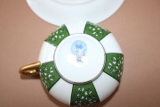 Limoge - Divnieks, porcelāns, tases h 4.7 cm; d 9.2 cm