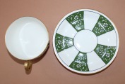 Limoge - Divnieks, porcelāns, tases h 4.7 cm; d 9.2 cm