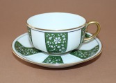 Limoge - Divnieks, porcelāns, tases h 4.7 cm; d 9.2 cm