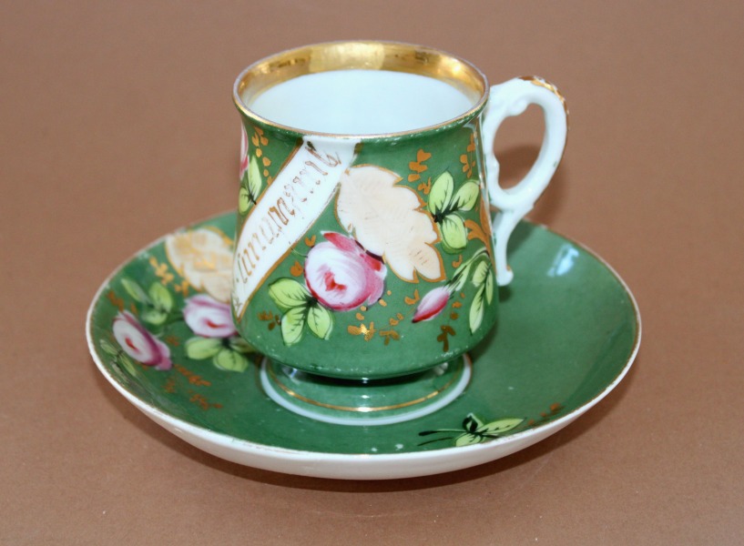 M.S. Kuznetsovs - cup with saucer, porcelain