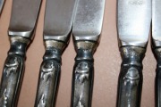 Ножи Лиепая, ручки посеребренные, 6 шт.