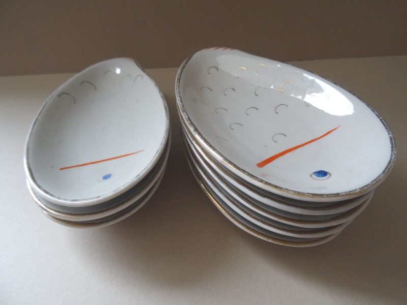 RPR - Trauku komplekts ikriem &amp;quot;Zivtiņas&amp;quot; 8. gab. Porcelāns