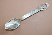Silver spoon, fineness 830, length 11 cm; weight 13.85 g.