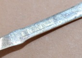 Silver spoon, fineness 830, length 13 cm; weight 21.14 g.