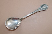 Silver spoon, fineness 830, length 13 cm; weight 21.14 g.