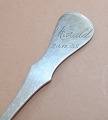 Silver spoon, fineness 830, length 15 cm; weight 25.27 g.