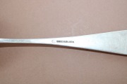 Sudraba karote ar defektu, 830 prove, garums 21 cm; svars 38.29 g.