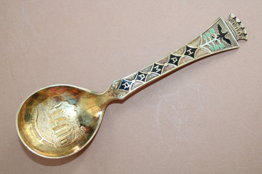 Silver spoon with gilding, fineness 925, length 13 cm; weight 27.7 g.